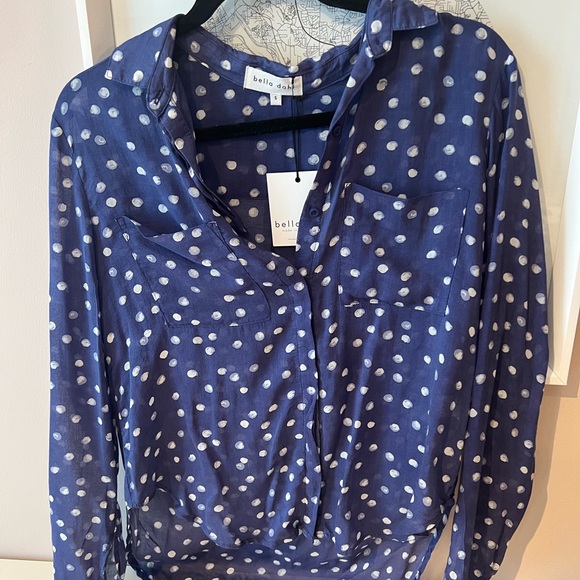 Bella Dahl blue polka dot button down - Picture 2 of 2